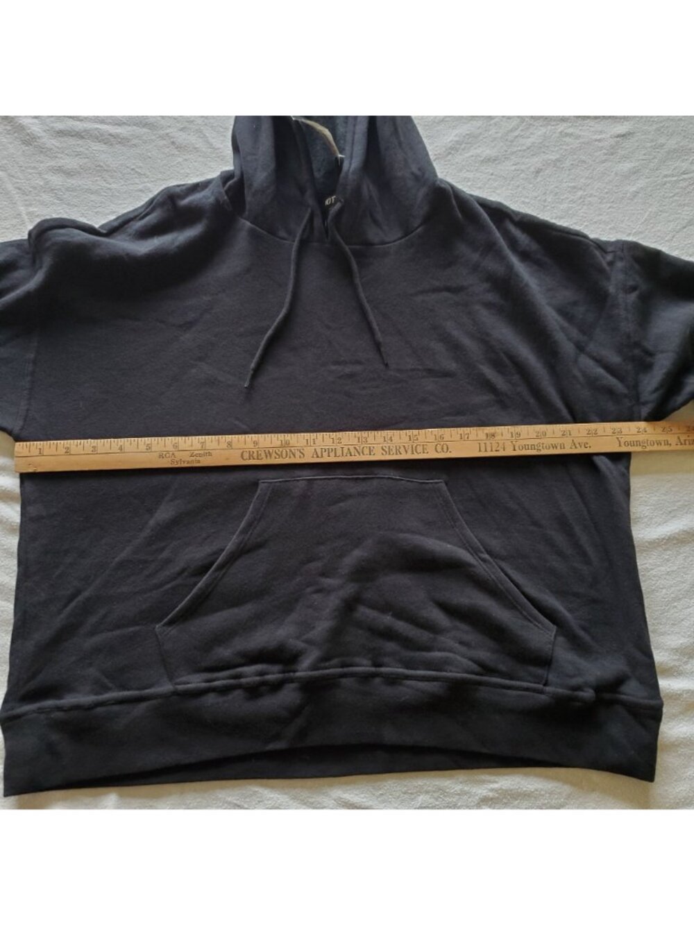 Hot Topic Black Hoodie Flame Sleeve XL Womens Pullover Cropped Shorter Length - Picture 6 of 10